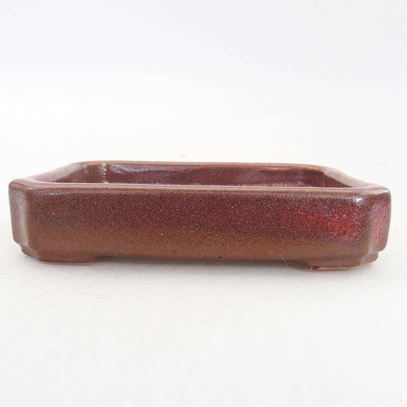 Ceramic bonsai bowl 10 x 8 x 2 cm, wine color