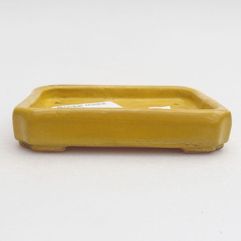 Ceramic bonsai bowl 10 x 8 x 2 cm, color yellow