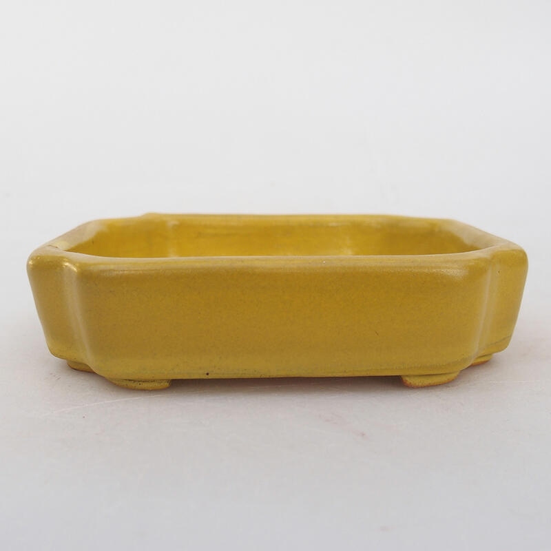 Ceramic bonsai bowl 10 x 8 x 2 cm, color yellow