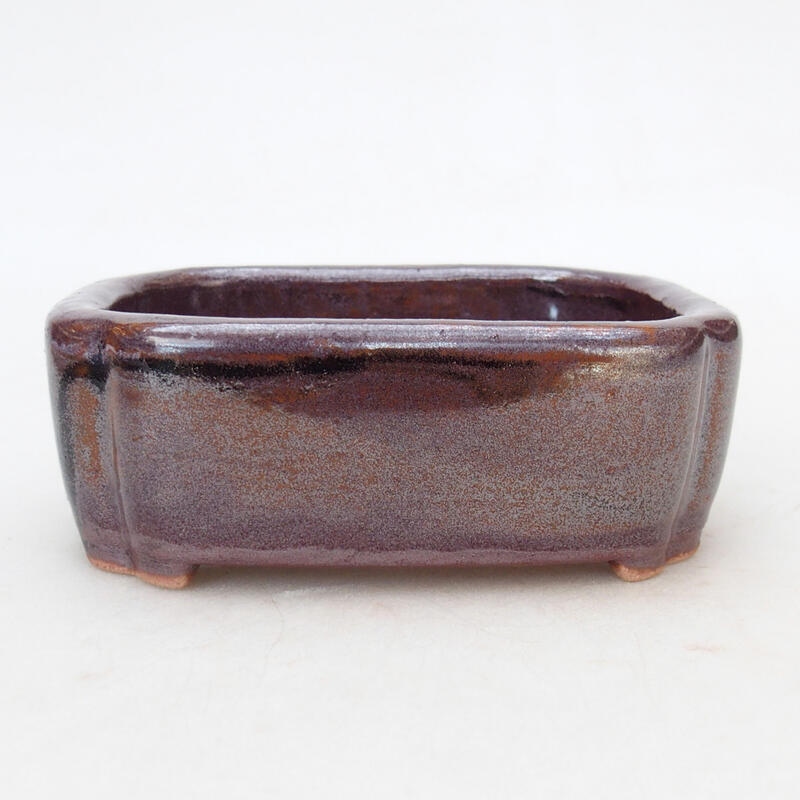 Ceramic bonsai bowl 10 x 8 x 3.5 cm, color brown