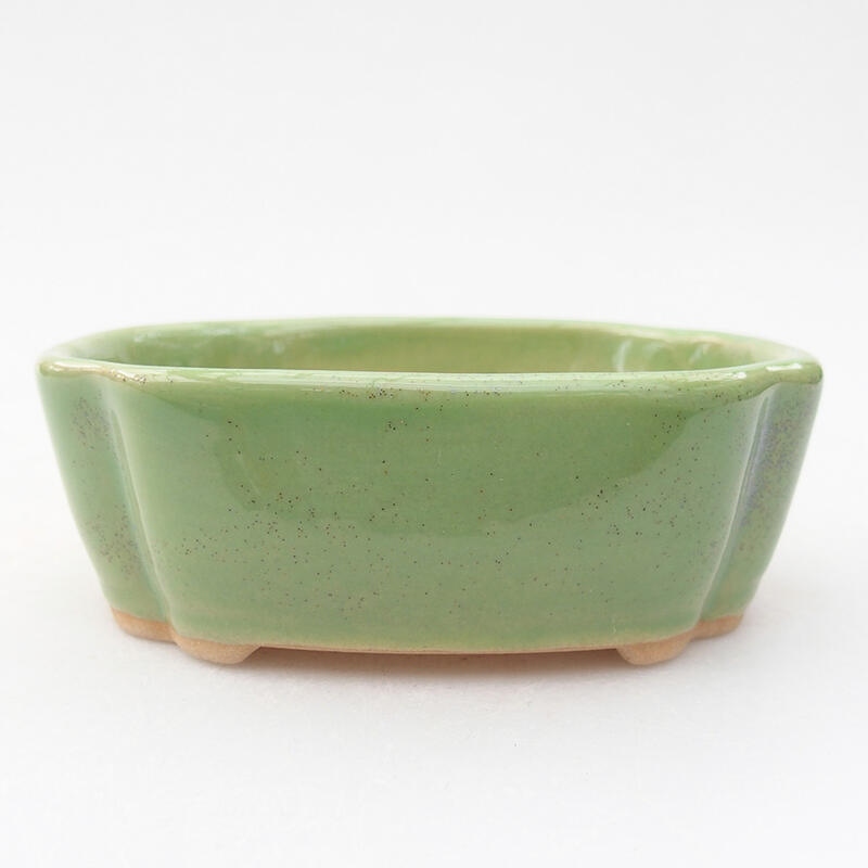 Ceramic bonsai bowl 10 x 8 x 4 cm, colour green