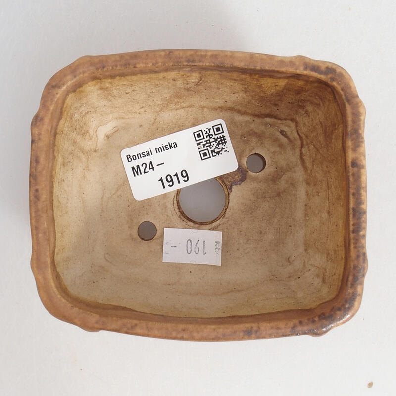 Ceramic bonsai bowl 10 x 9 x 4.5 cm, color brown