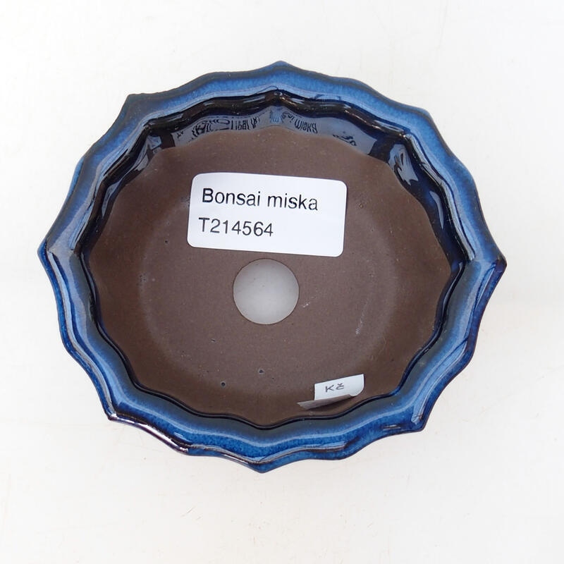 Ceramic bonsai bowl 10 x 9 x 4.5 cm, color blue