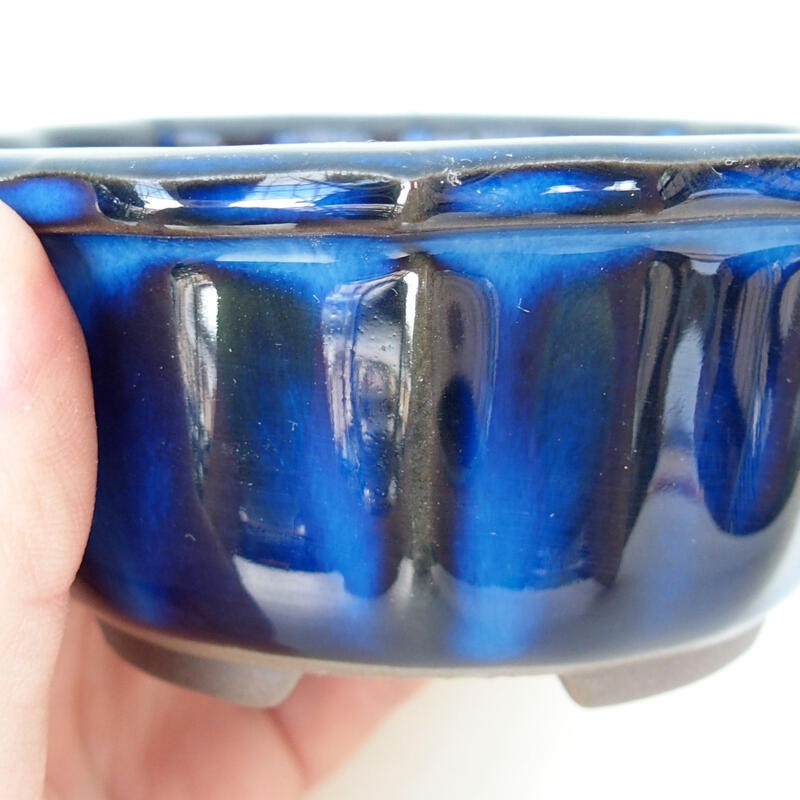 Ceramic bonsai bowl 10 x 9 x 4.5 cm, color blue