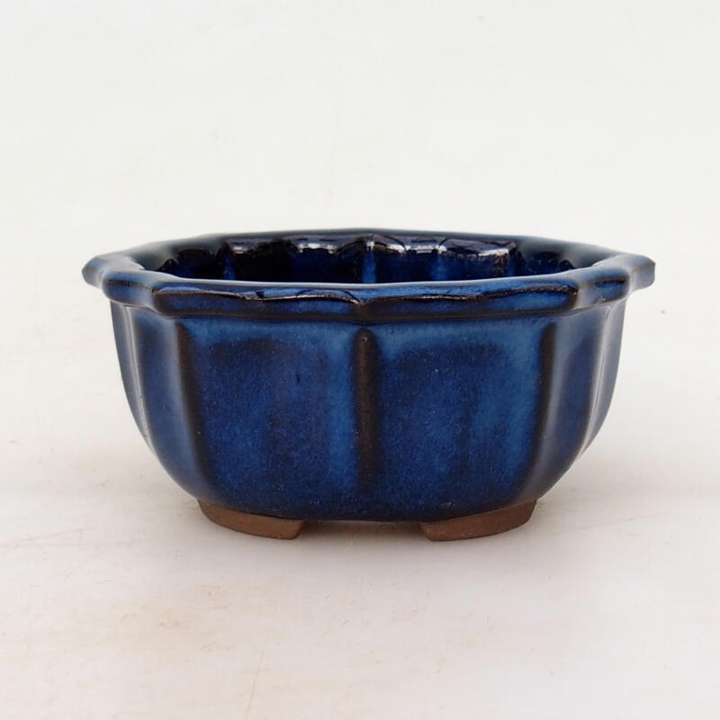 Ceramic bonsai bowl 10 x 9 x 4.5 cm, color blue