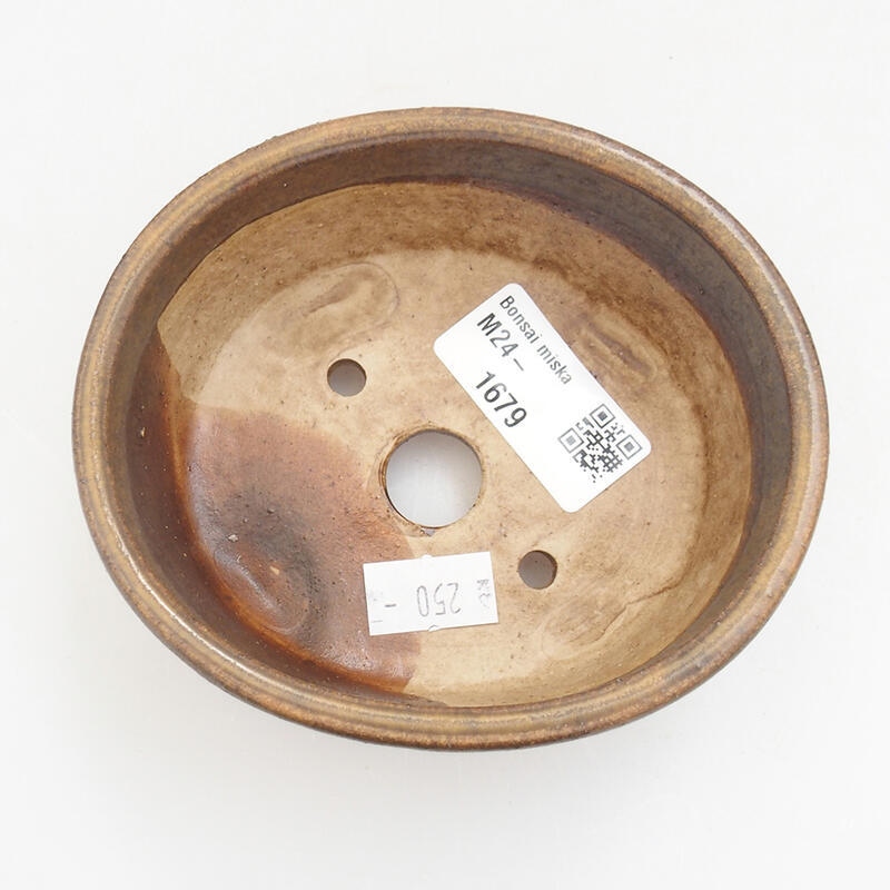 Ceramic bonsai bowl 10 x 9 x 5 cm, color brown