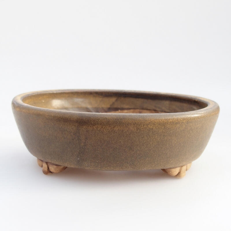 Ceramic bonsai bowl 11.5 x 10 x 3.5 cm, color brown