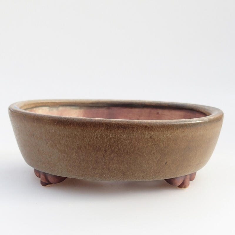 Ceramic bonsai bowl 11.5 x 10 x 3.5 cm, color brown