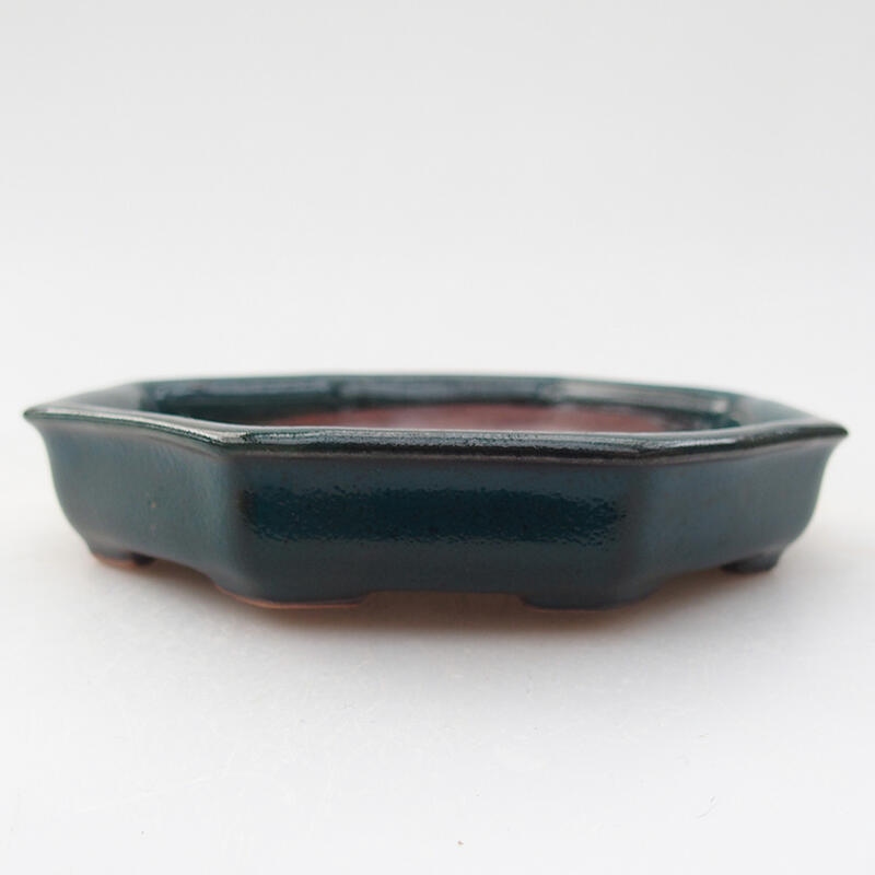 Ceramic bonsai bowl 11,5 x 11,5 x 2,5 cm, colour green