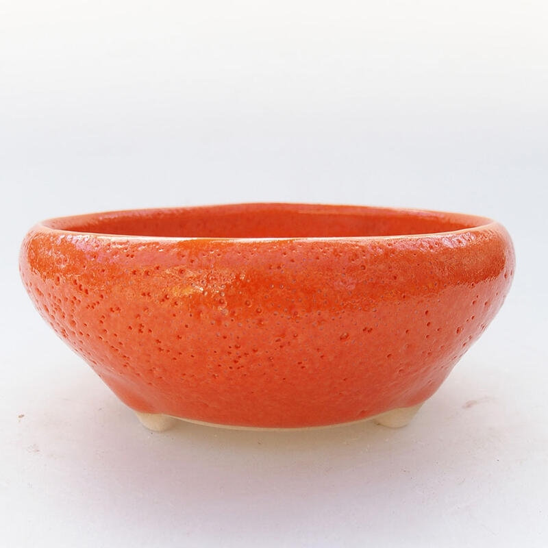 Ceramic bonsai bowl 11.5 x 11.5 x 4.5 cm, color orange