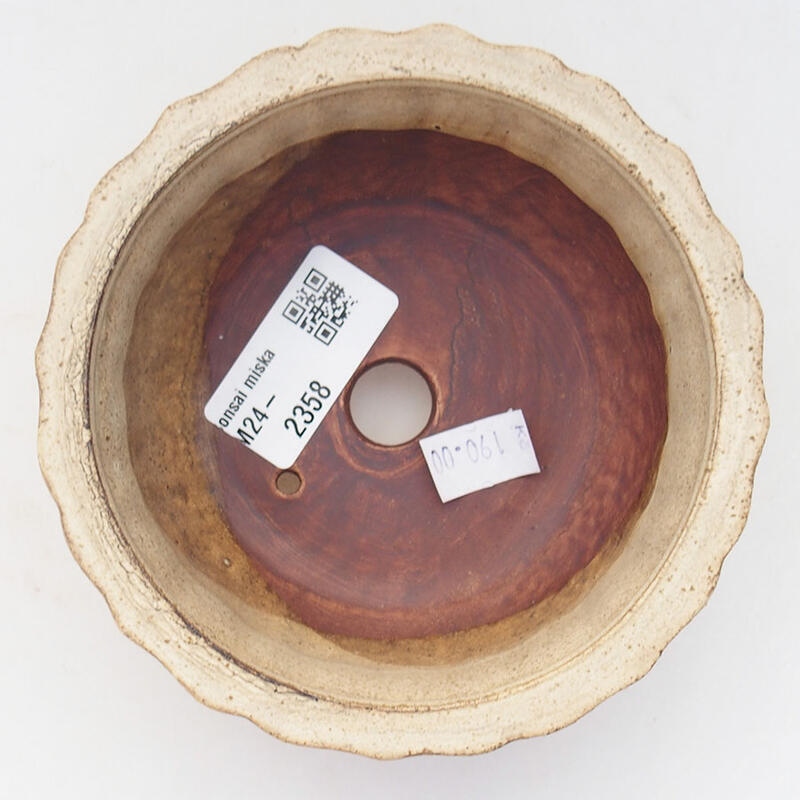 Ceramic bonsai bowl 11.5 x 11.5 x 5 cm, color beige