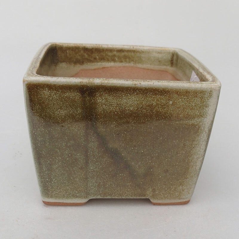 Ceramic bonsai bowl 11.5 x 11.5 x 8.5 cm, color green