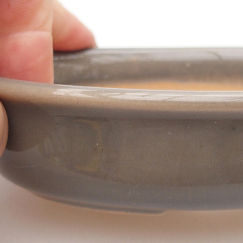 Ceramic bonsai bowl 11.5 x 8 x 2.5 cm, color gray