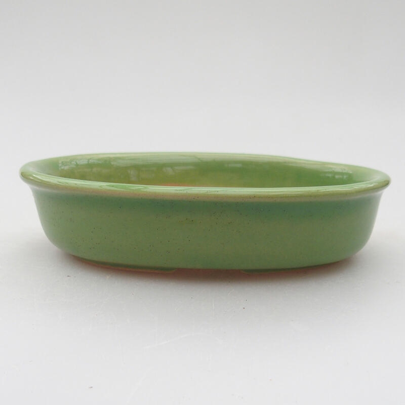 Ceramic bonsai bowl 11.5 x 8 x 2.5 cm, color green