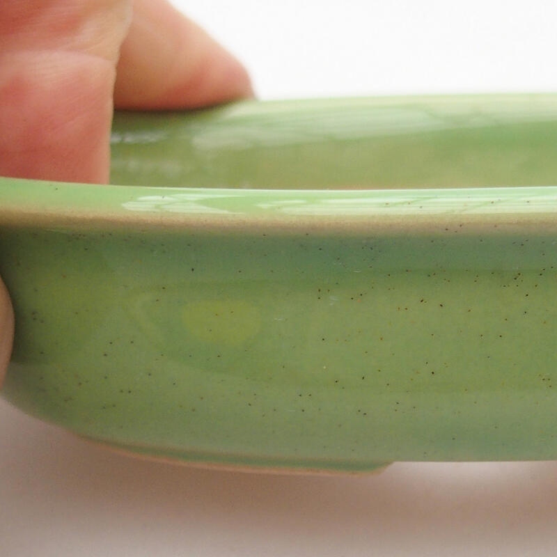 Ceramic bonsai bowl 11.5 x 8 x 2.5 cm, color green