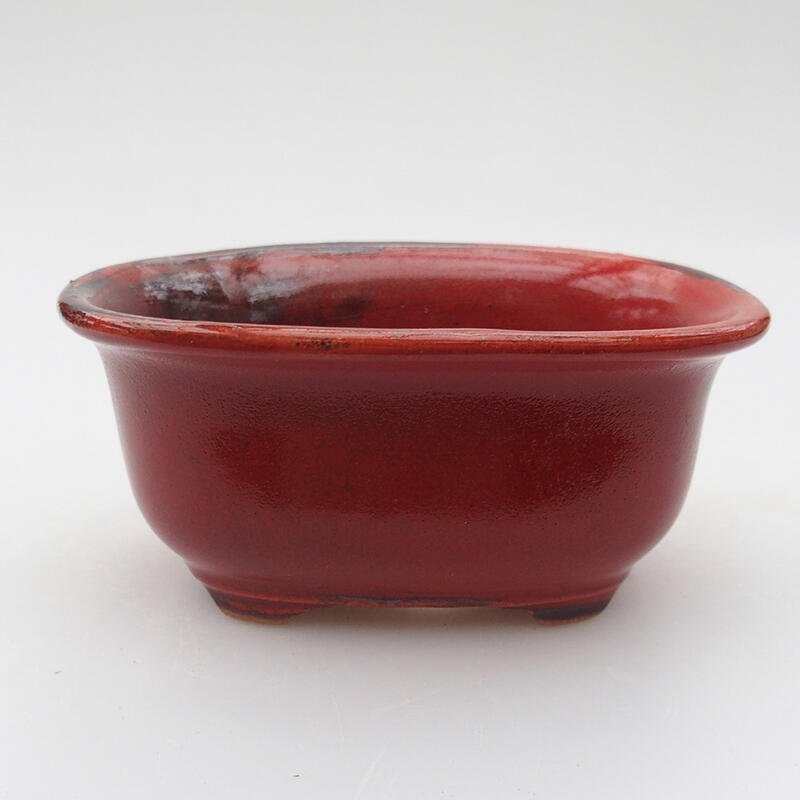 Ceramic bonsai bowl 11.5 x 8 x 5 cm, color red