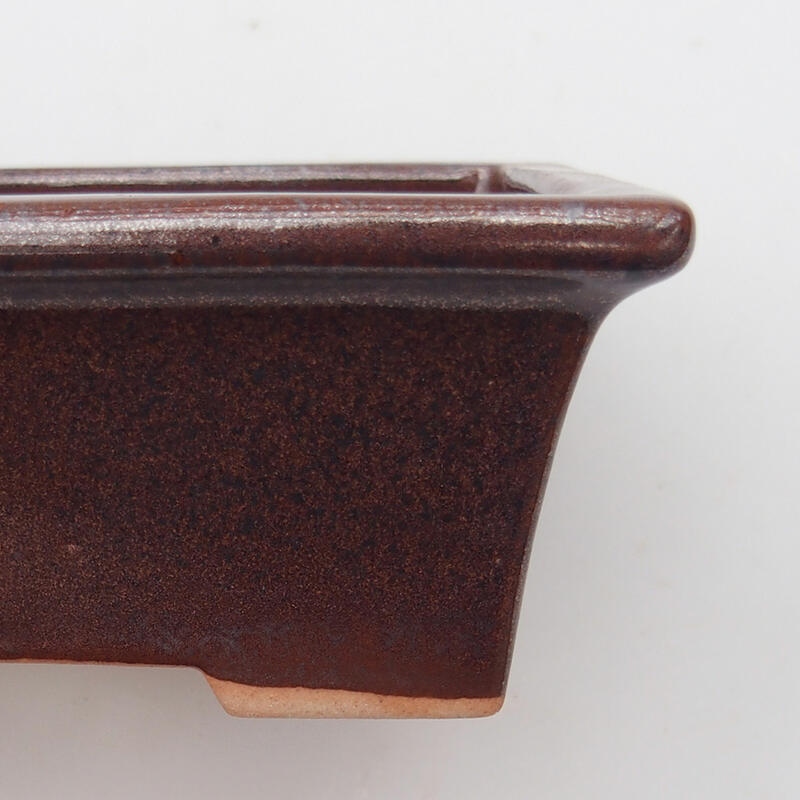 Ceramic bonsai bowl 11.5 x 9.5 x 5 cm, color brown