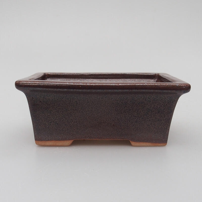 Ceramic bonsai bowl 11.5 x 9.5 x 5 cm, color brown