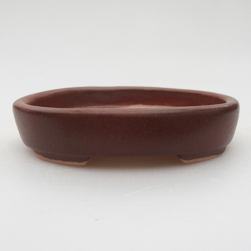 Ceramic bonsai bowl 11.5 x 9 x 2 cm, color brown