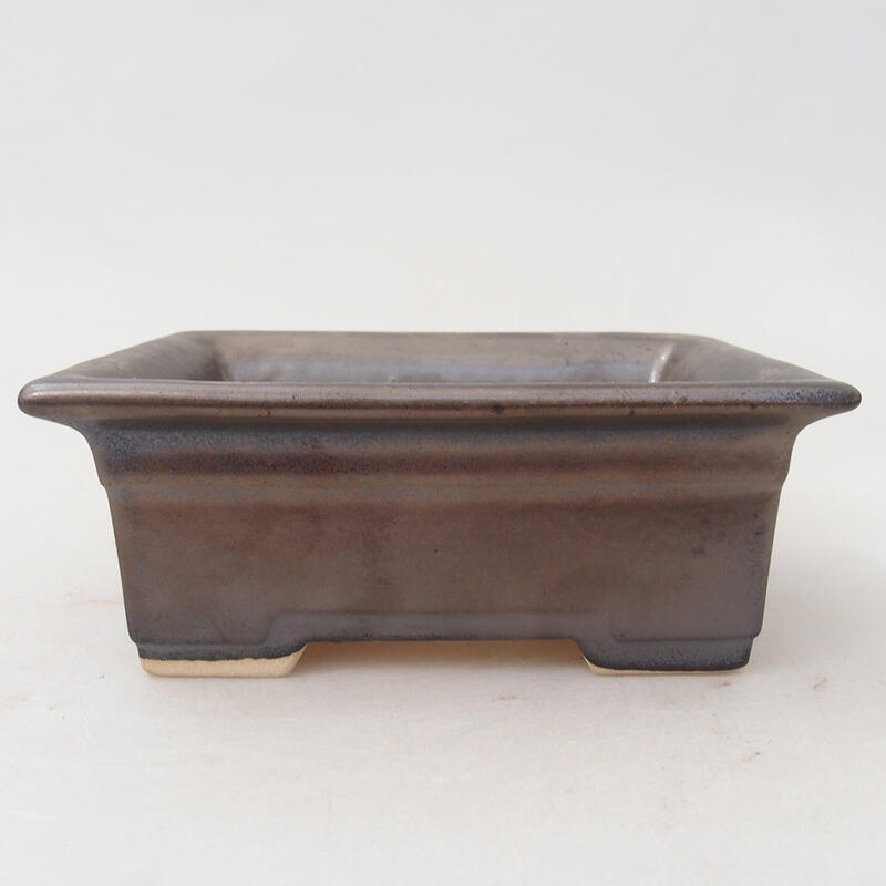 Ceramic bonsai bowl 11.5 x 9 x 4.5 cm, metallic color