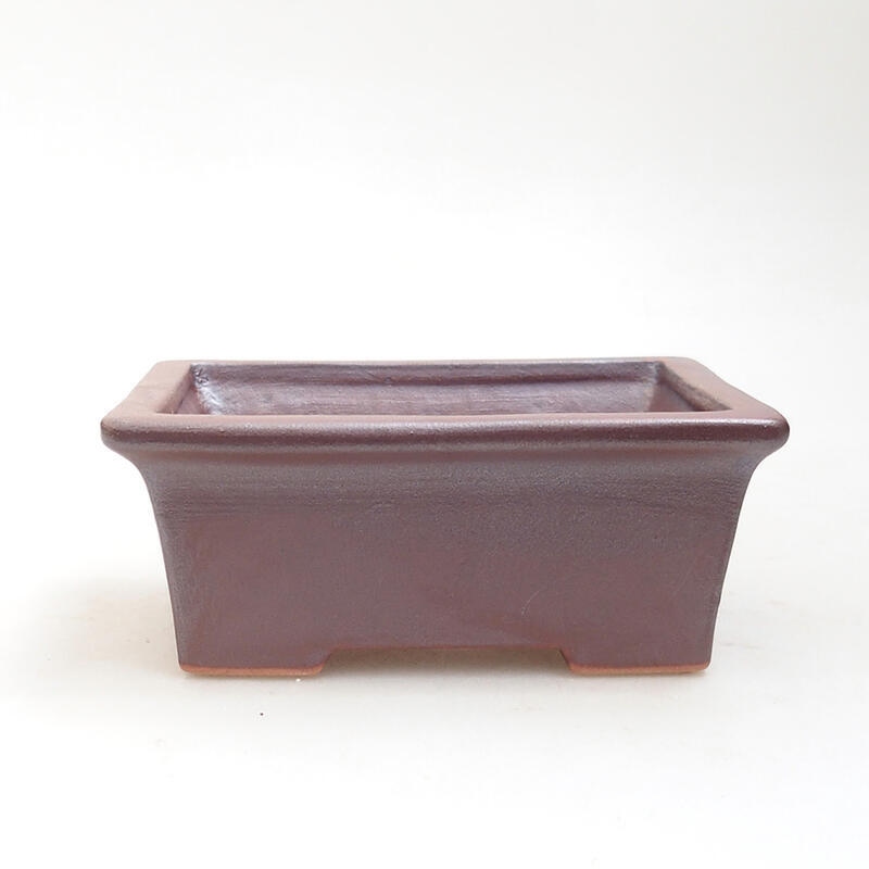 Ceramic bonsai bowl 11.5 x 9 x 5 cm, brown color