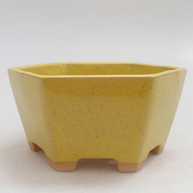 Ceramic bonsai bowl 11 x 10 x 5 cm, color yellow