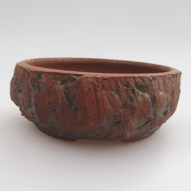 Ceramic bonsai bowl 11 x 11 x 4 cm, color brown