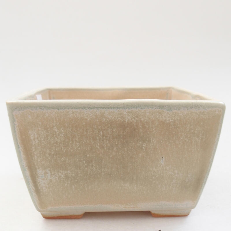 Ceramic bonsai bowl 11 x 11 x 7 cm, color beige