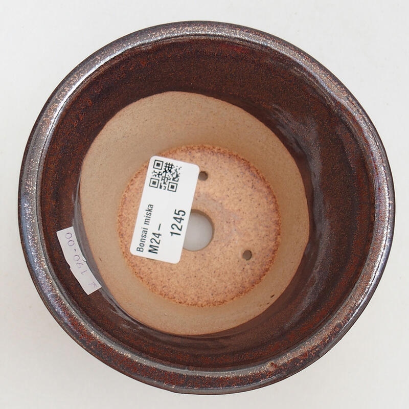 Ceramic bonsai bowl 11 x 11 x 7 cm, color brown