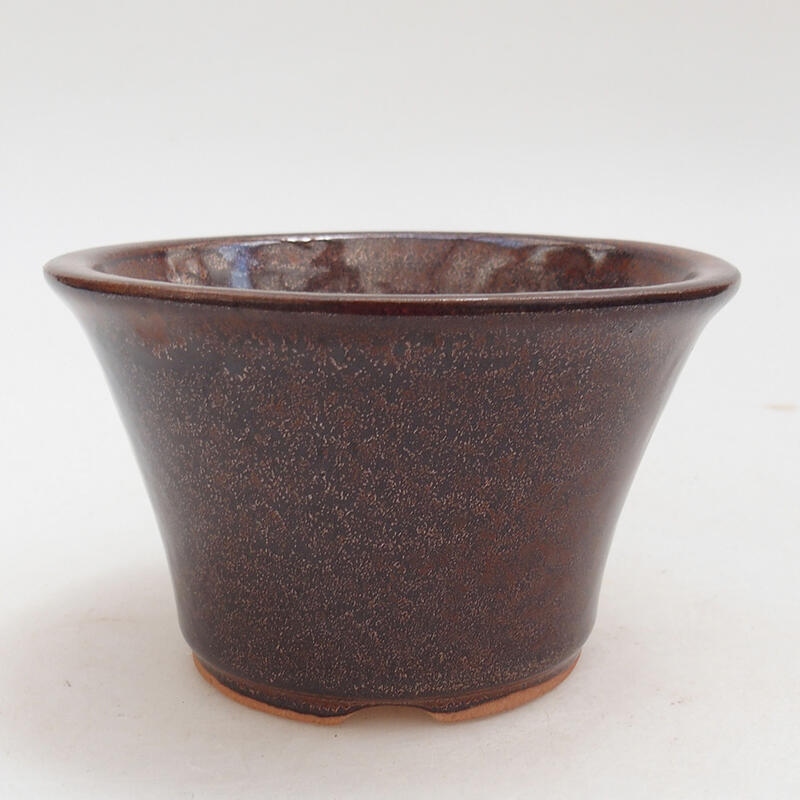 Ceramic bonsai bowl 11 x 11 x 7 cm, color brown