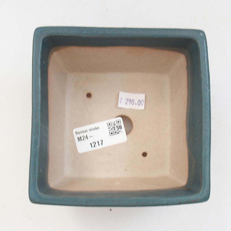 Ceramic bonsai bowl 11 x 11 x 7 cm, color blue