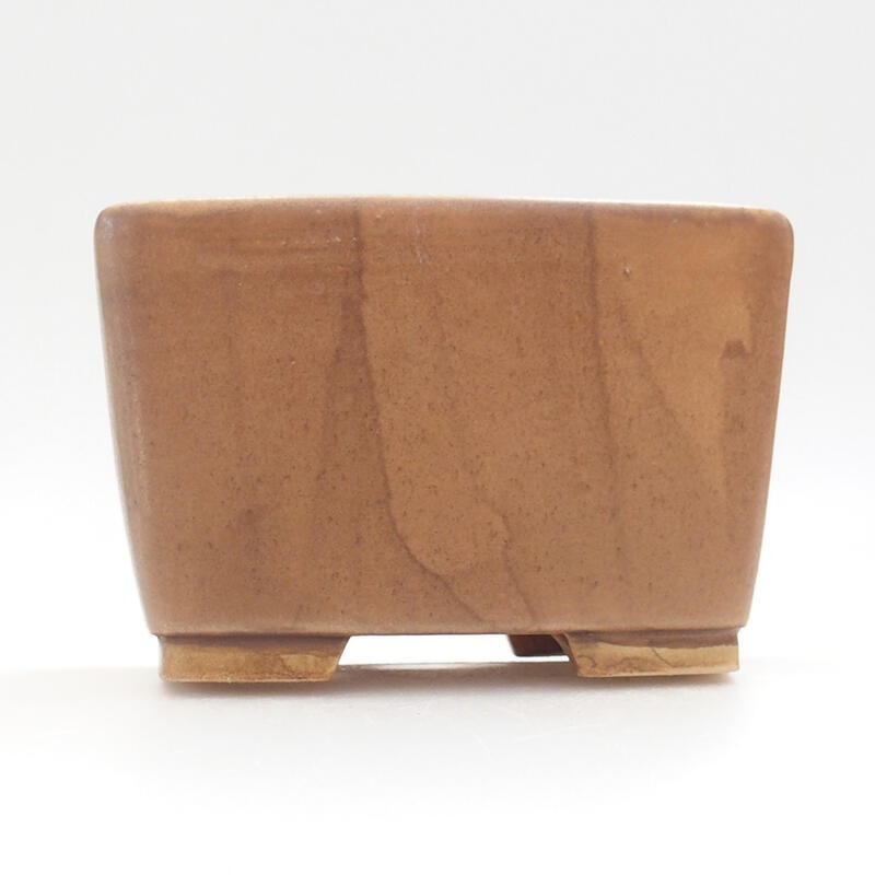 Ceramic bonsai bowl 11 x 11 x 8 cm, color brown