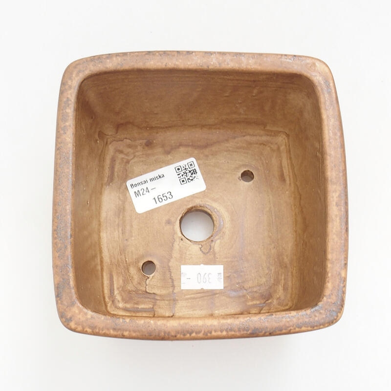 Ceramic bonsai bowl 11 x 11 x 8 cm, color brown