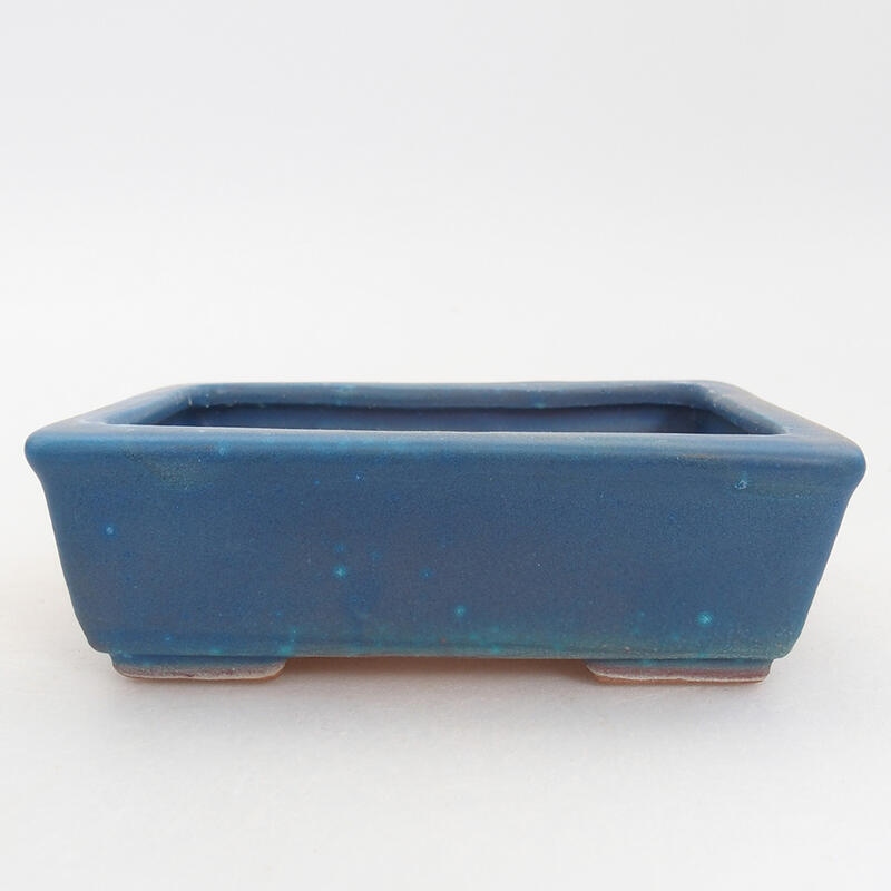 Ceramic bonsai bowl 11 x 8.5 x 3.5 cm, color blue