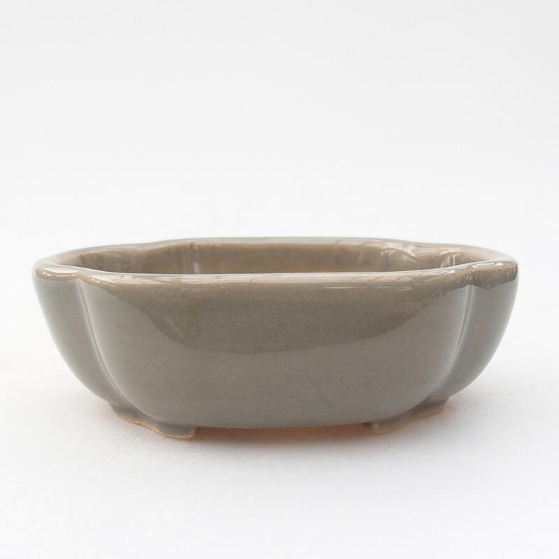 Ceramic bonsai bowl 11 x 8,5 x 3,5 cm, grey