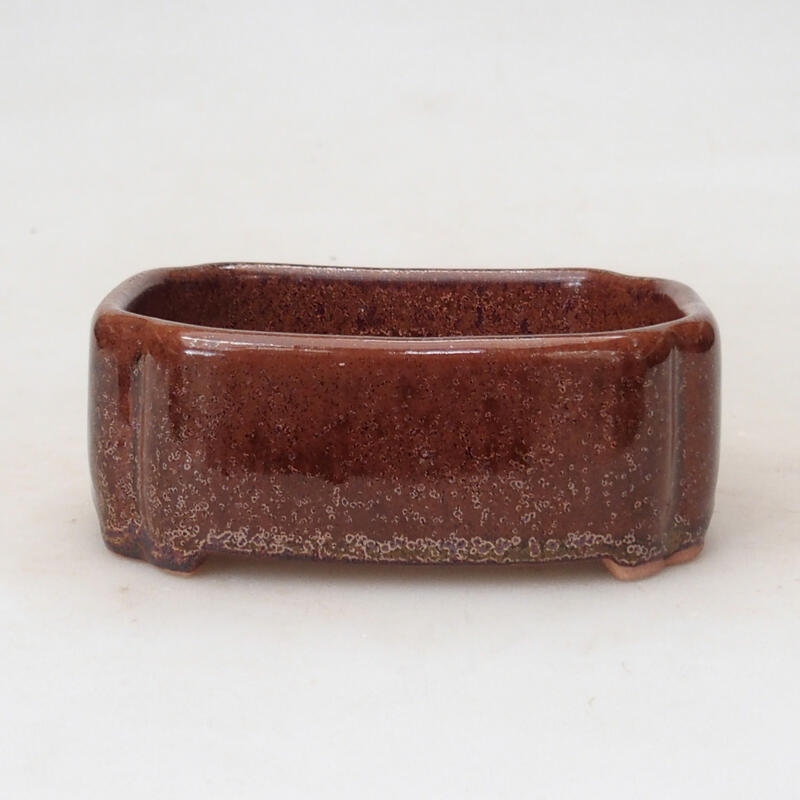 Ceramic bonsai bowl 11 x 8.5 x 4 cm, color brown