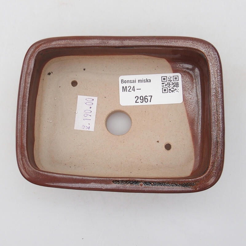 Ceramic bonsai bowl 11 x 8 x 3 cm, color brownish black