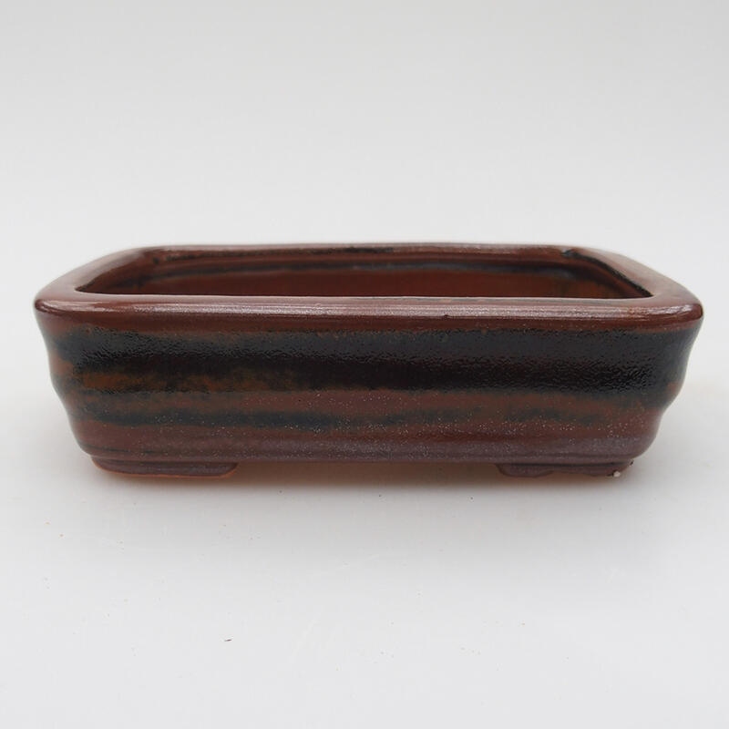 Ceramic bonsai bowl 11 x 8 x 3 cm, color brownish black