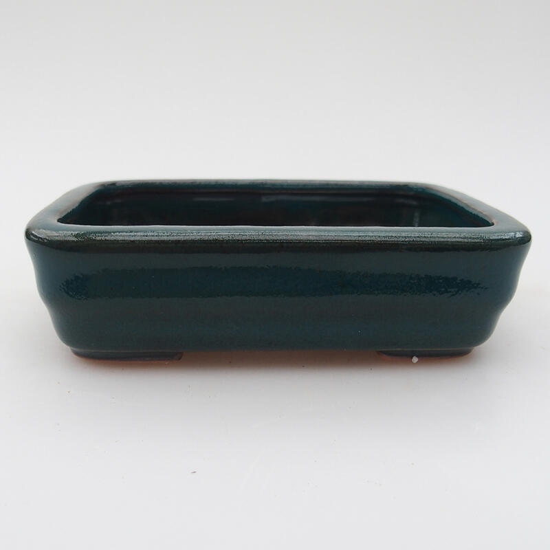 Ceramic bonsai bowl 11 x 8 x 3 cm, color green