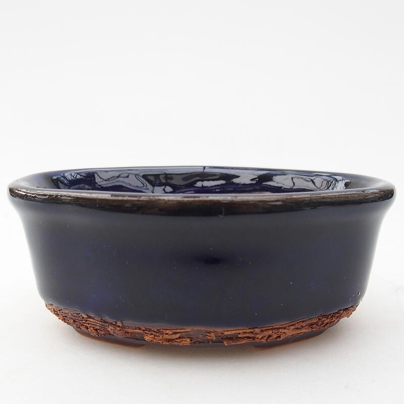 Ceramic bonsai bowl 11 x 8 x 4.5 cm, color blue