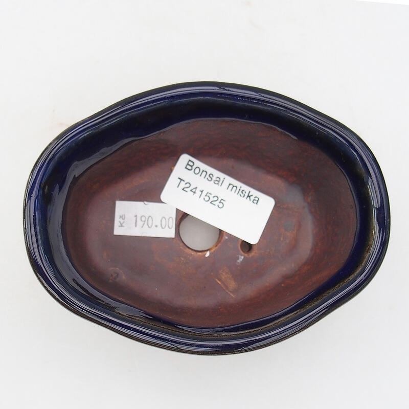 Ceramic bonsai bowl 11 x 8 x 4.5 cm, color blue