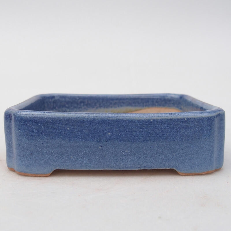 Ceramic bonsai bowl 11 x 9.5 x 3 cm, color blue