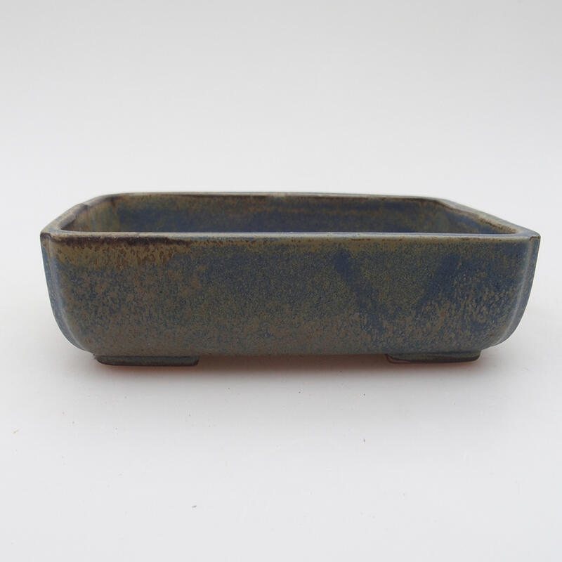 Ceramic bonsai bowl 11 x 9 x 3 cm, color blue