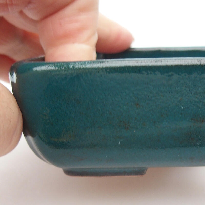 Ceramic bonsai bowl 11 x 9 x 3 cm, color green