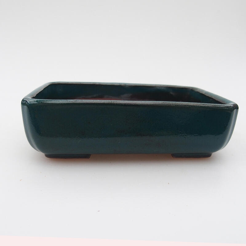 Ceramic bonsai bowl 11 x 9 x 3 cm, color green