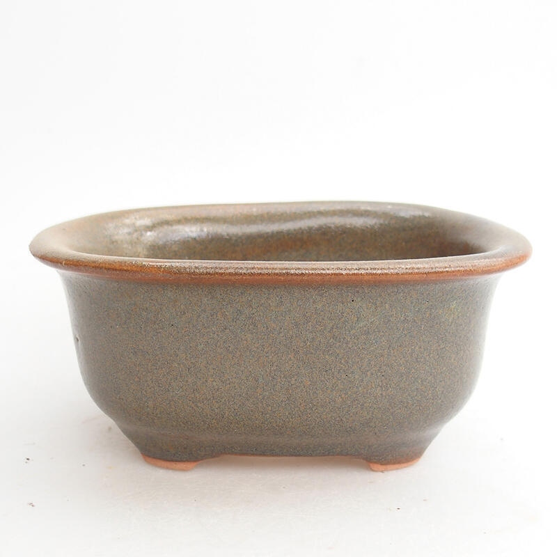 Ceramic bonsai bowl 11 x 9 x 5.5 cm, color brown