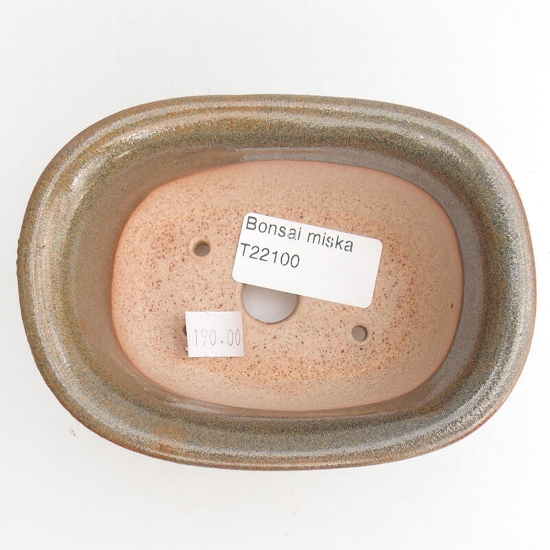 Ceramic bonsai bowl 11 x 9 x 5.5 cm, color brown