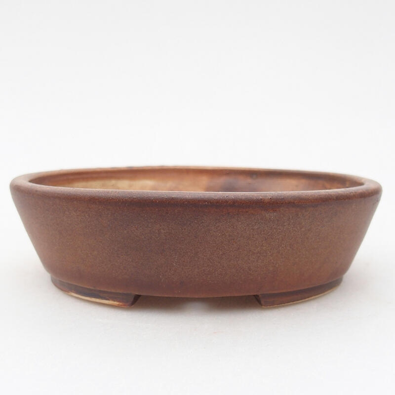 Ceramic bonsai bowl 12.5 x 10.5 x 3.5 cm, color brown