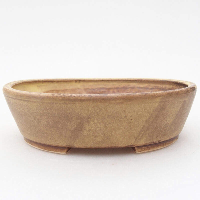 Ceramic bonsai bowl 12.5 x 10.5 x 3.5 cm, color green