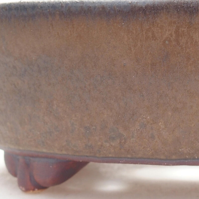 Ceramic bonsai bowl 12.5 x 10.5 x 4 cm, color brown